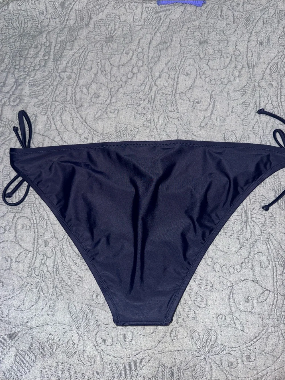 NWT J. Crew Heritage Hipster Navy Blue Tie-Side Swim Bottom Bikini 2X